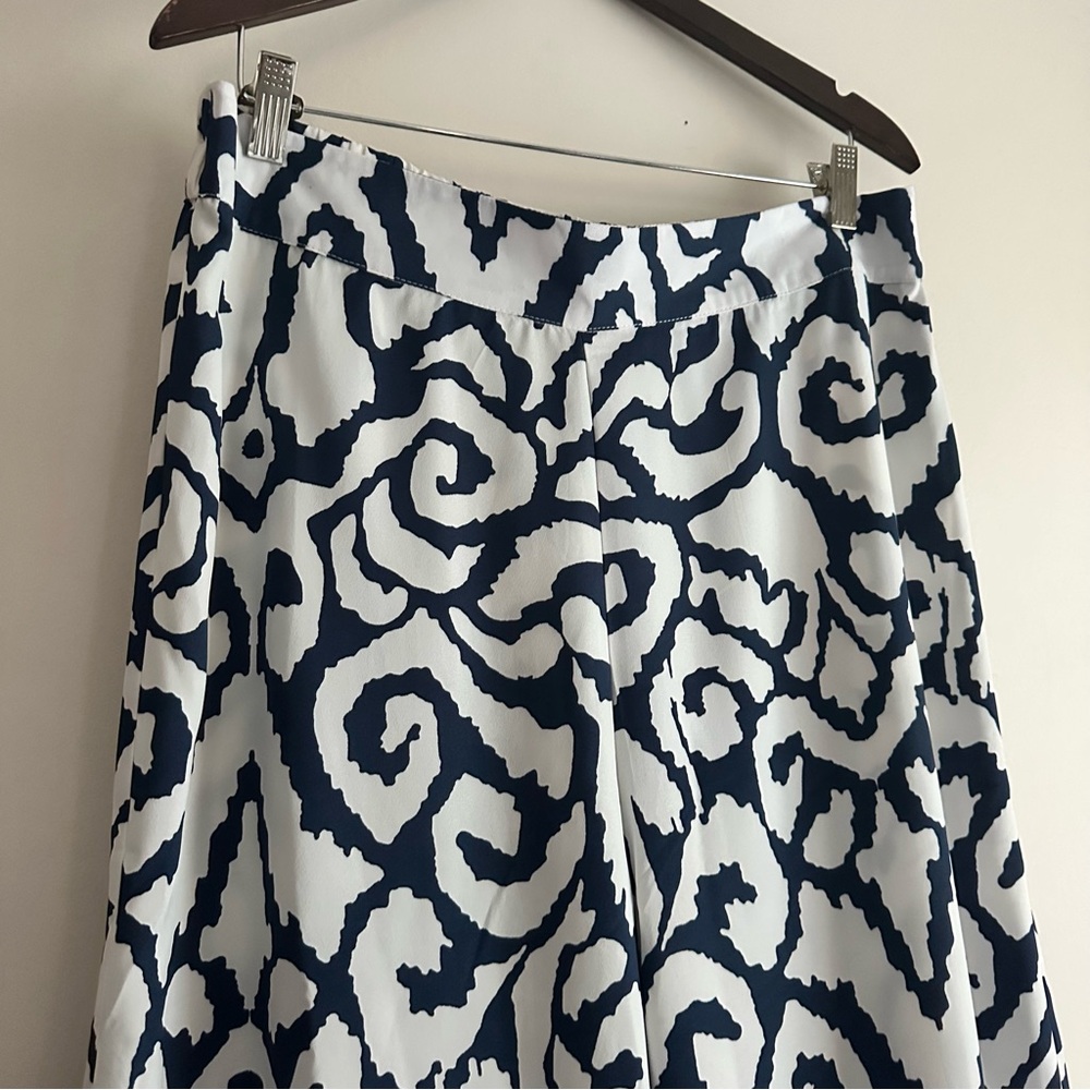 Soft Surroundings Navy and White Wide Leg Pants - Picture 3 of 7